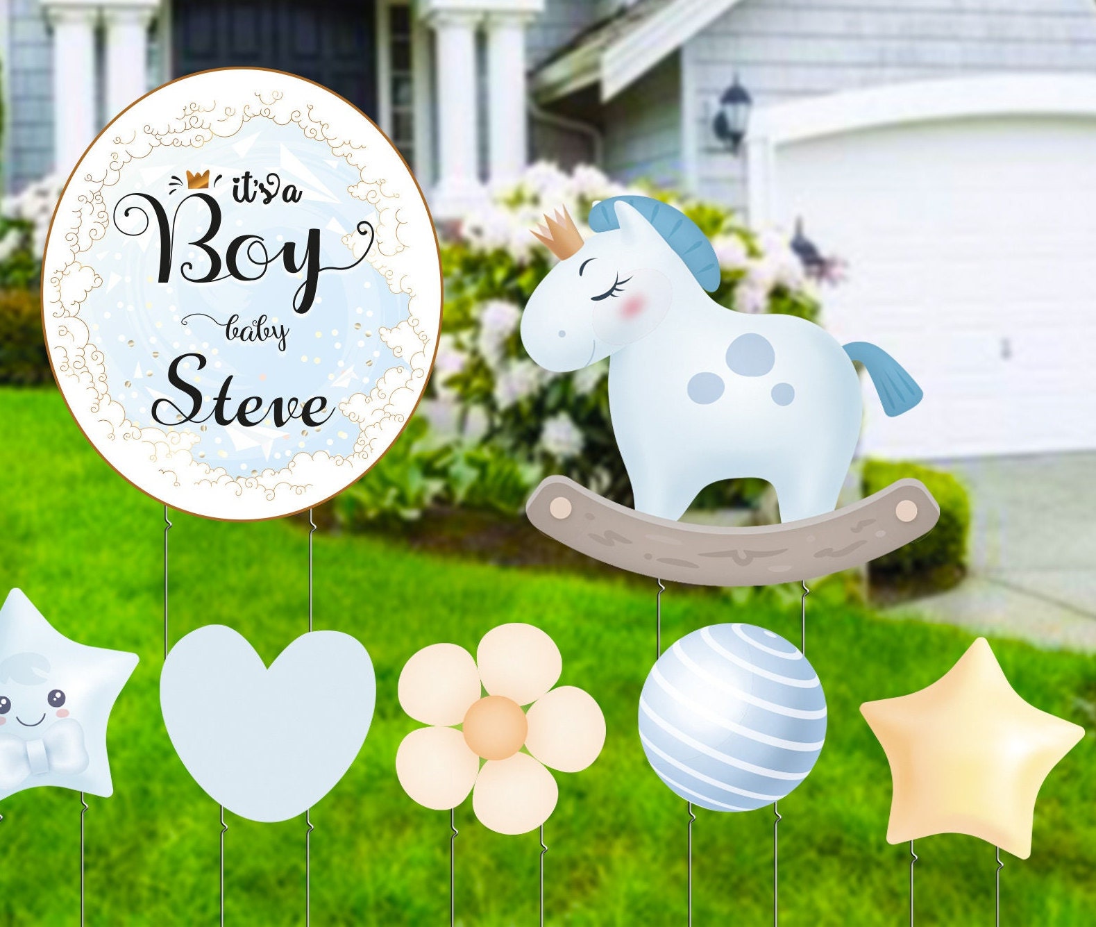 Custom It is a Boy Yard Sign Baby Shower Yard Cards Outdoor Etsy