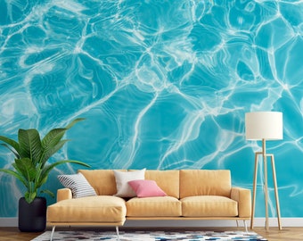 Fluid Wallpaper, Peel and Stick Water Wallpaper | Removable Wallpaper | Blue Wallpaper, Ocean Wallpaper, Abstract Wallpaper, Wall Mural