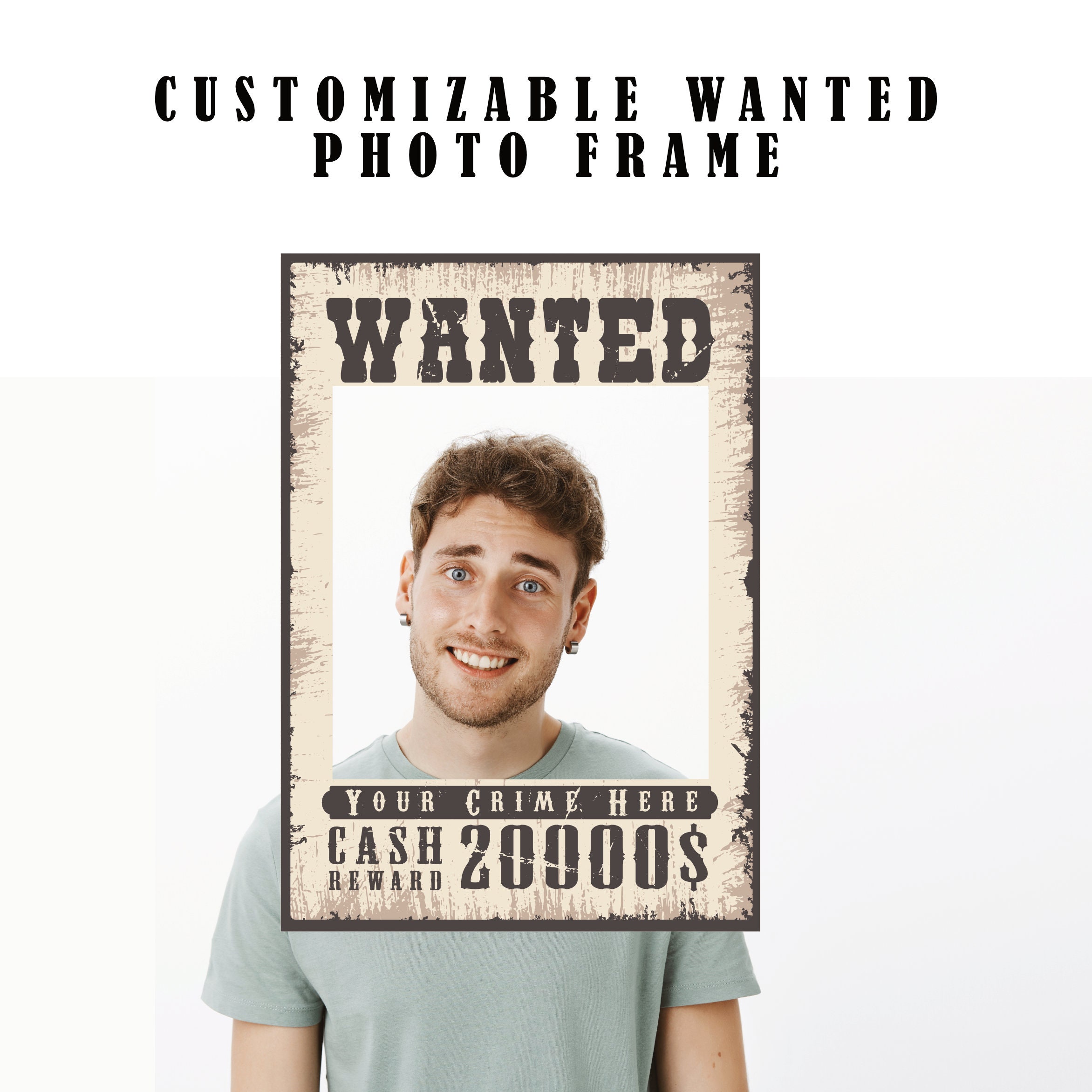 Wanted Sign Post Customizable Wanted Poster Photo Frame, Wanted Photo Sign, Waterproof ...
