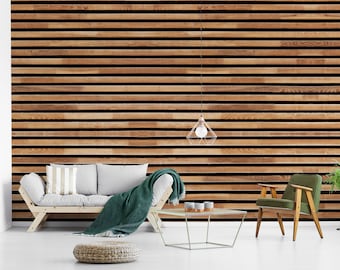 Custom Size Peel and Stick Wood Wallpaper | Peel and Stick Self Adhesive or Pasted | Removable Wallpaper, Panel Wallpaper, Wood Wallpaper