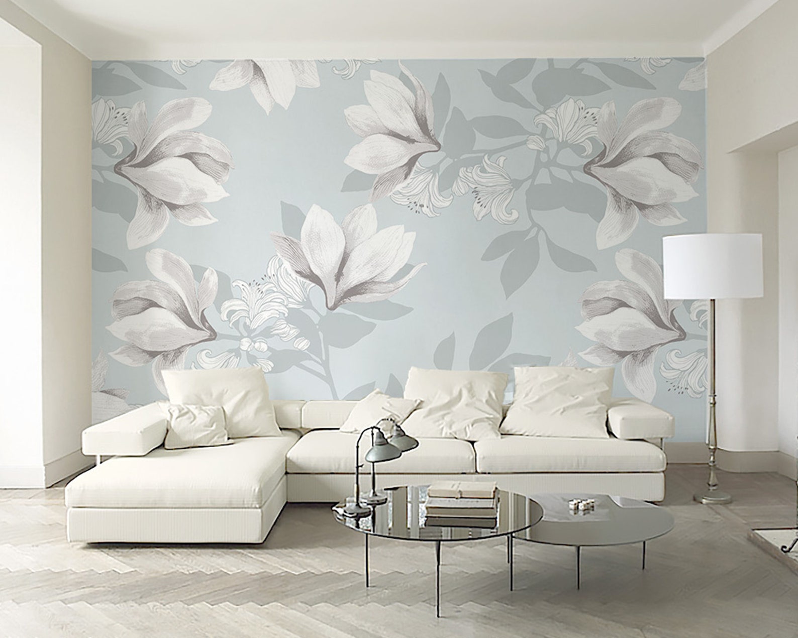Magnolia Flower Wallpaper Peel and Stick Wallpaper Removable Etsy