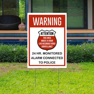 Protected by Home Security System Sign – Durable Yard Sign with Police Dispatch Connected Warning for Residential & Business Property Safety