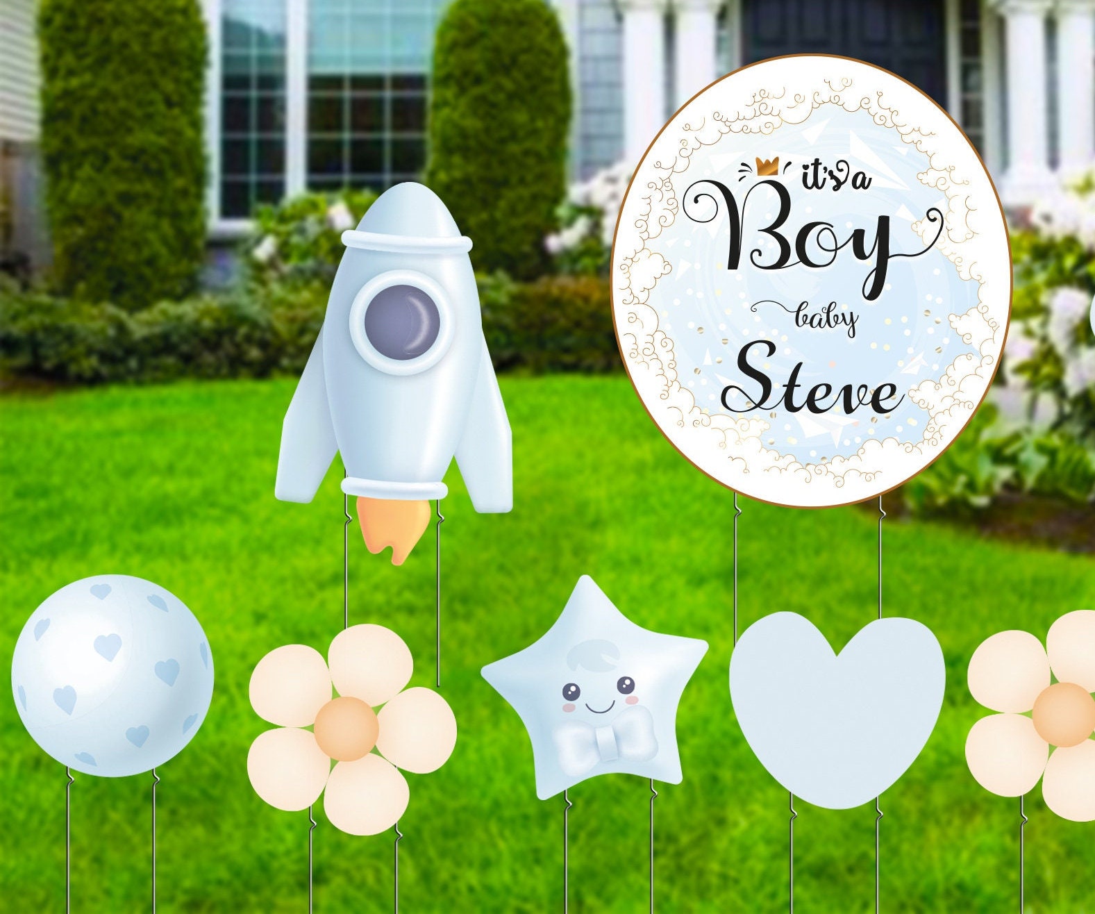 Custom It is a Boy Yard Sign Baby Shower Yard Cards Outdoor Etsy