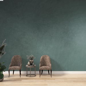 Vintage Dark Green Smooth Textured Wall Mural - Elegant Concrete Aesthetic Wallpaper for Home Office, Bedroom, Living Room, or Café Décor
