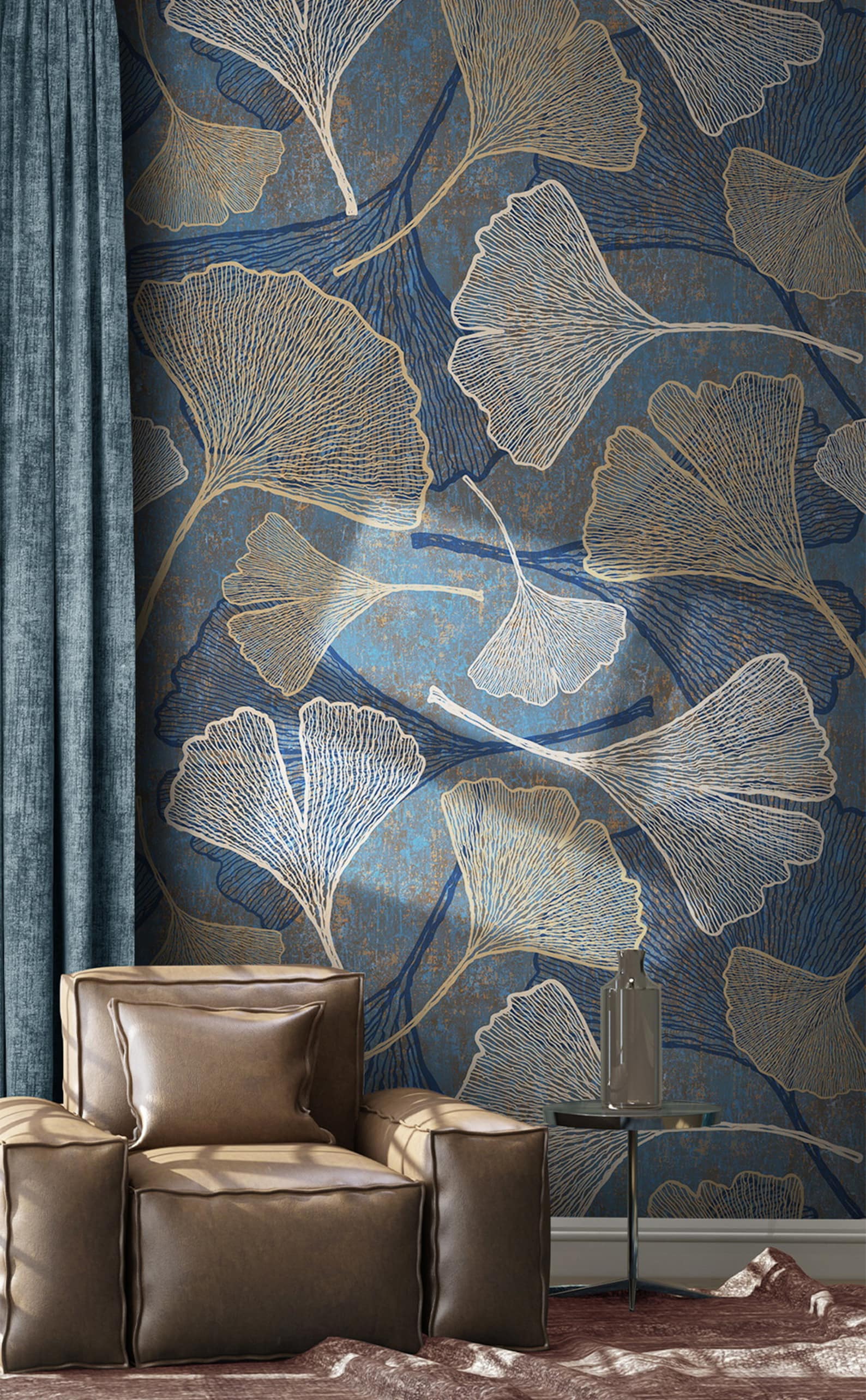 Ginkgo Leaf Wallpaper Peel and Stick Wallpaper Removable - Etsy