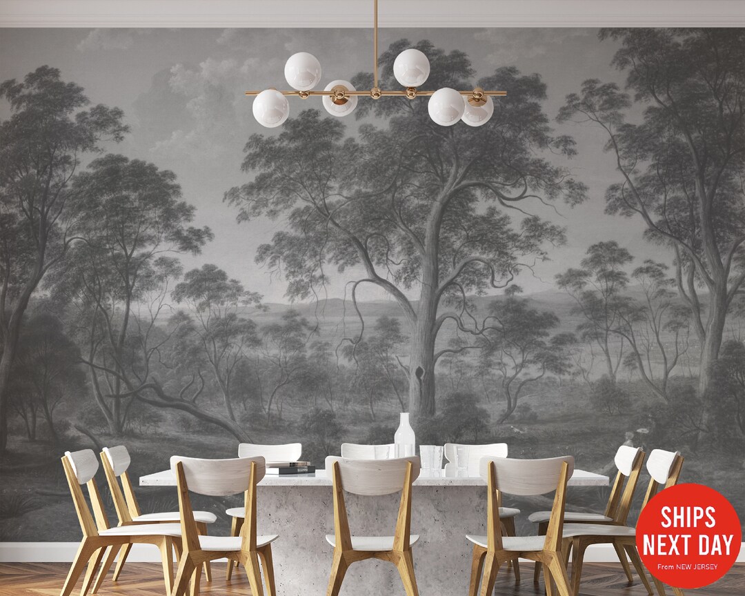 Forest Wallpaper | Pattern Wall Mural | Peel and Stick Self Adhesive or ...