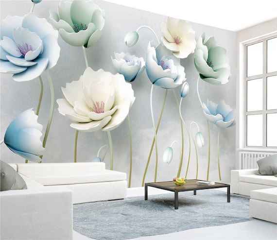 3D Non-woven Wallpaper Roll Embossed Textured Flower Wall Paper Stick Retro  Home