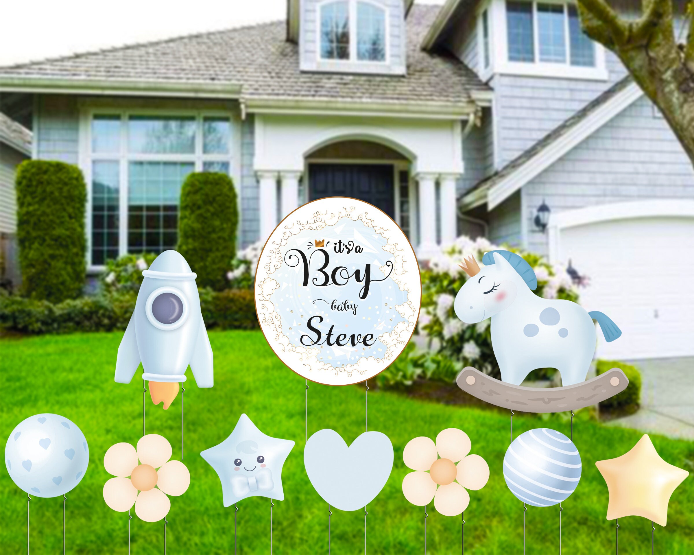 Custom It is a Boy Yard Sign Baby Shower Yard Cards Outdoor Etsy