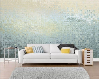 Custom Size Abstract Mosaic Wallpaper, Peel and Stick Wallpaper, Removable Wallpaper, Wall Mural, Bathroom Wallpaper, Tile Wallpaper