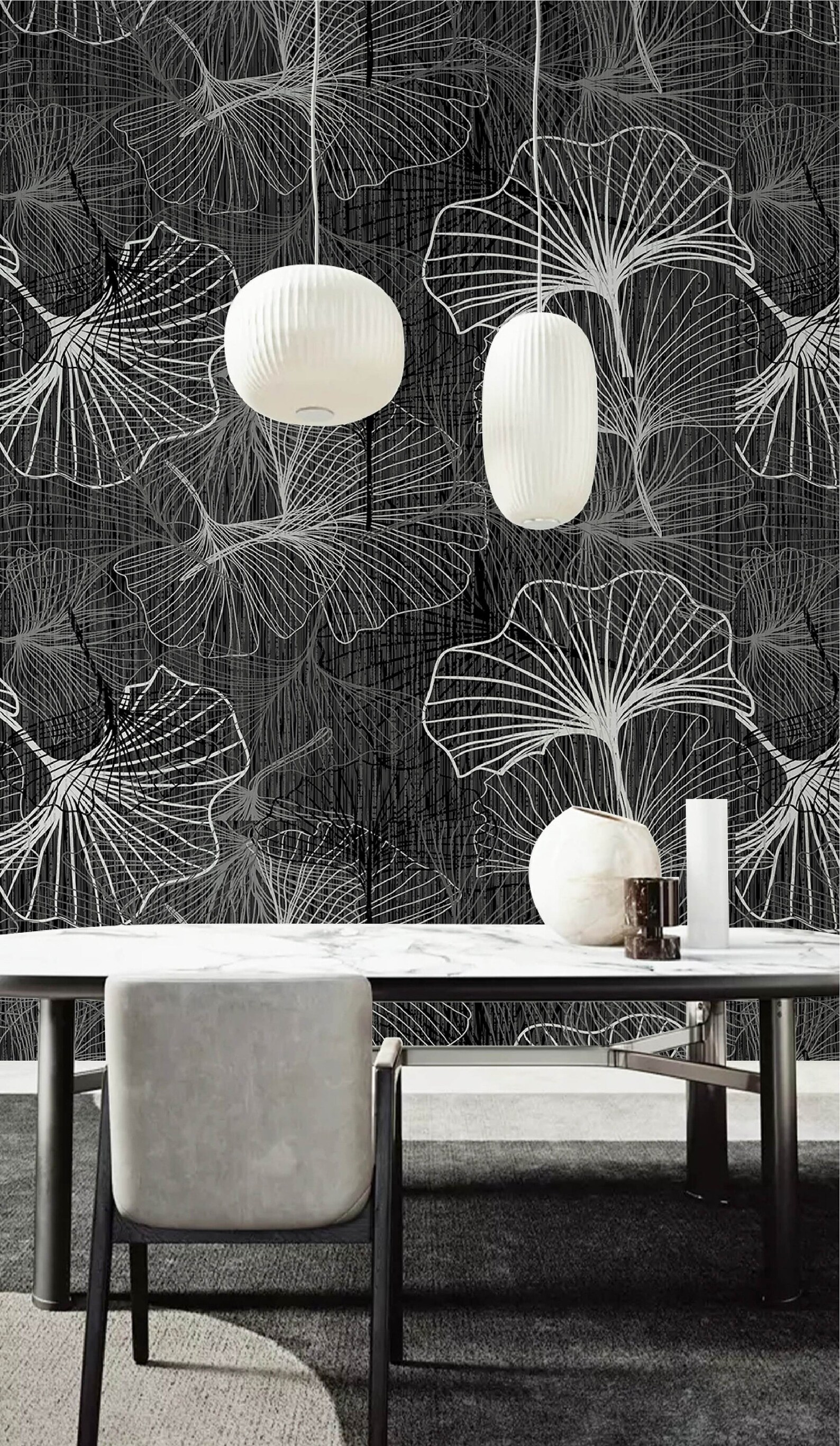 Gingko Leaf Wallpaper Peel and Stick Wallpaper Ginkgo - Etsy