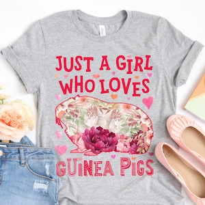 Just a Girl Who Loves Guinea Pigs Shirt  Guinea Pig Shirt  Guinea Pig Gifts  Flower Shirt  Floral Design  Pig Lover  Tank Top  Hoodie