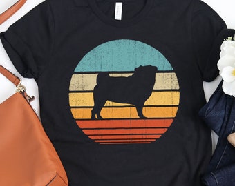 Chemise carlin coucher de soleil / chemise carlin / cadeau carlin / chemises de propriétaire de carlin / cadeaux pour amoureux de carlin / t-shirt carlin mignon pour chiens / rétro vintage / débardeur / sweat à capuche