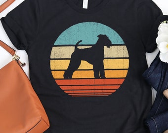 Airedale Terrier Sunset Retro Shirt / Airedale Terrier Shirt / Airedale Terrier Gift / Airedale Owner Shirt / Airedale Lover Tank Top Hoodie