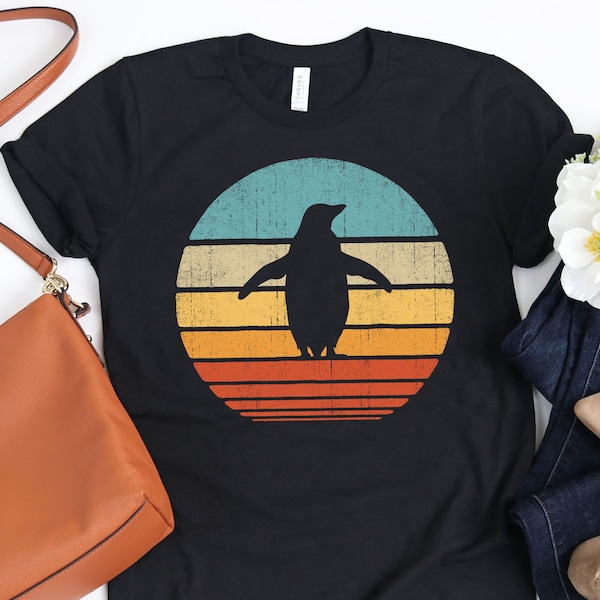 Penguin Sunset Shirt / Penguin Shirt / Penguins Gifts / Retro Vintage / Animal Lover / Penguin Print Art / Tank Top / Hoodie