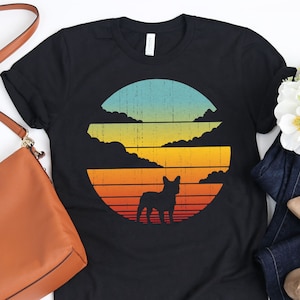 French Bulldog Sunset Shirt / French Bulldog Shirt / French Bulldogs Gift / Frenchie Gifts / Bull Dog Tee / Retro Vintage Tank Top Hoodie