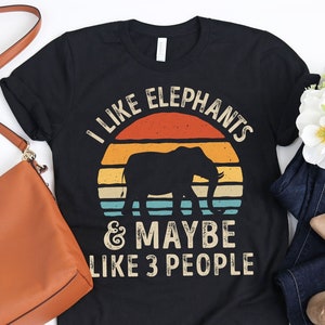 I Like Elephants Retro Shirt / Elephant Shirt / Elephant Gifts /  Elephant Lover Gift / Vintage Sunset / Animal Lovers / Tank Top / Hoodie