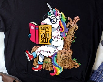 Unicorn Reading Shirt / Unicorn Shirt / Unicorn Gifts / Unicorns / Rainbow Unicorn / Unicorn Tshirt / Unicorn Tee / Tank Top / Hoodie