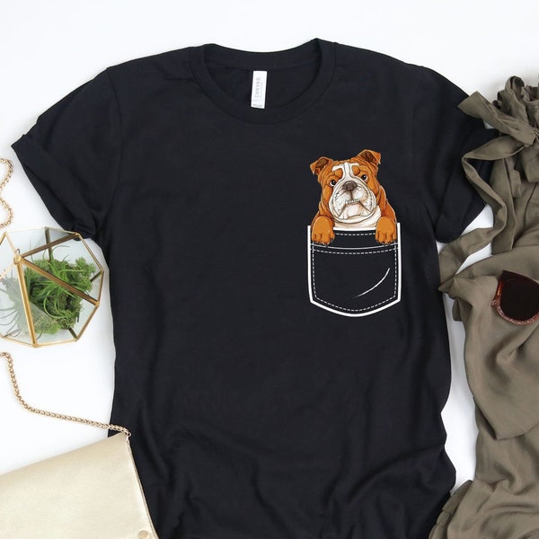 English Bulldog Pocket Shirt / English Bulldog Shirt / English Bulldog Gifts / Bull Dog Shirt / Bulldog Lover /  Tank Top Hoodie