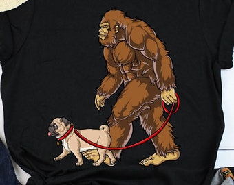 Bigfoot Pug Shirt / Bigfoot Shirt / Pug Gifts / Pug Dog / Pug Life / Funny Pugs / Yeti Sasquatch / Hide and Seek / Tank Top / Hoodie