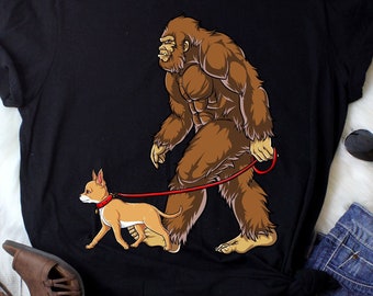 Camiseta de Bigfoot Chihuahua / Camiseta de Chihuahua / Regalos de Chihuahua / Amante del Chihuahua / Camiseta de Chihuahua / Yeti Sasquatch / Camiseta sin mangas / Sudadera con capucha