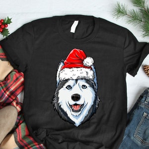 Santa Siberian Husky Christmas Shirt / Xmas Gifts / Merry Christmas / Happy Holidays / Santa Claus Gift / Family Matching / Tank Top Hoodie