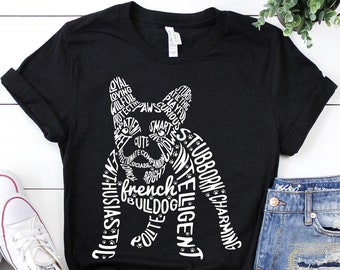 French Bulldog Typography Shirt / French Bulldog Shirt / French Bulldog Gifts / French Bulldogs / Bulldog Lover / Tank Top / Hoodie
