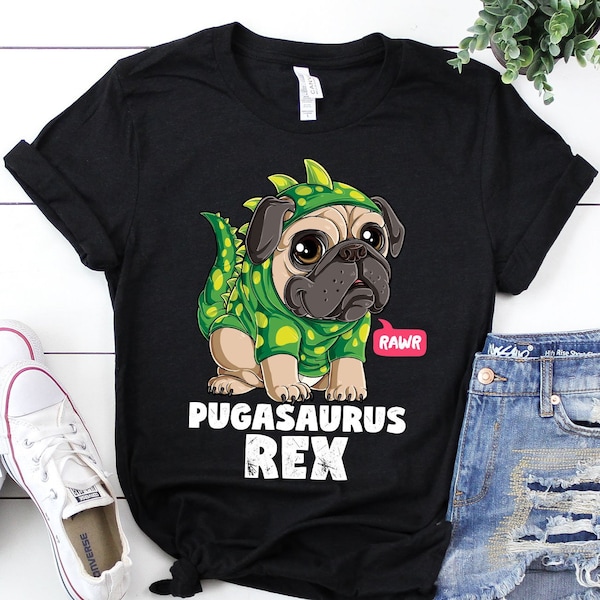 Pugasaurus Rex Shirt / Mops Shirt / Mops Geschenke / Lustige süße Möpse / Mops Liebhaber Geschenk / Mops Leben / Dinosaurier T-rex / Dino T rex / Tank Top / Hoodie