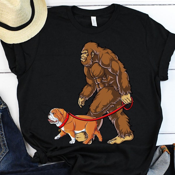 Bigfoot English Bulldog Shirt / English Bulldog Shirt / English Bulldog Gifts / English Bulldogs / Yeti Sasquatch / Tank Top / Hoodie