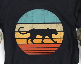 Cougar Sunset Shirt / Cougar Shirt / Cougars Gifts / Feline Cat / Retro Vintage / Animal Lovers / Cougar Print Art / Tank Top / Hoodie