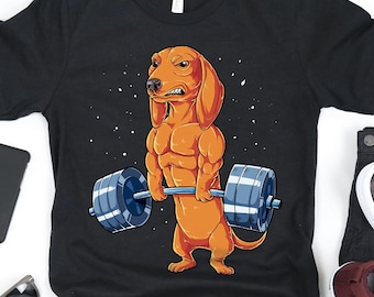 Roter Dackel Gewichtheber Shirt / Roter Dackel Shirt / Dackel Geschenke / Geschenk für Dackel Besitzer / Gym Workout Shirts / Tank Top Hoodie