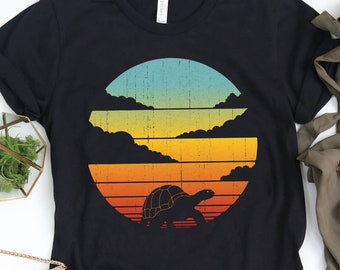 Tortoise Sunset Shirt / Tortoise Shirt / Tortoises Gifts / Retro Vintage / Turtle Lover / Tortoise Design / Turtle Print Art Tank Top Hoodie