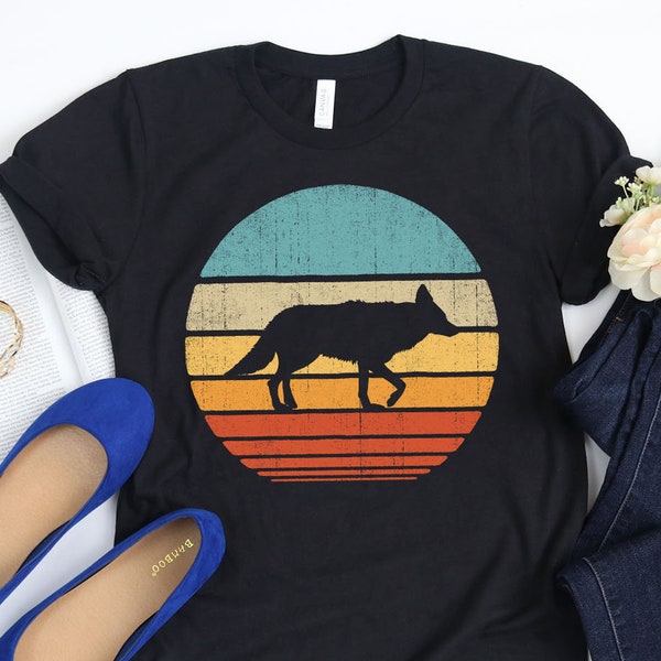 Coyote Sunset Shirt / Coyote Shirt / Coyotes Gifts / Coyote Design / Jackal Fox / Retro Vintage / Animal Lovers / Tank Top / Hoodie