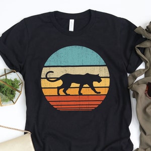 Cougar Sunset Shirt / Cougar Shirt / Cougars Gifts / Feline Cat / Retro Vintage / Animal Lovers / Cougar Print Art / Tank Top / Hoodie