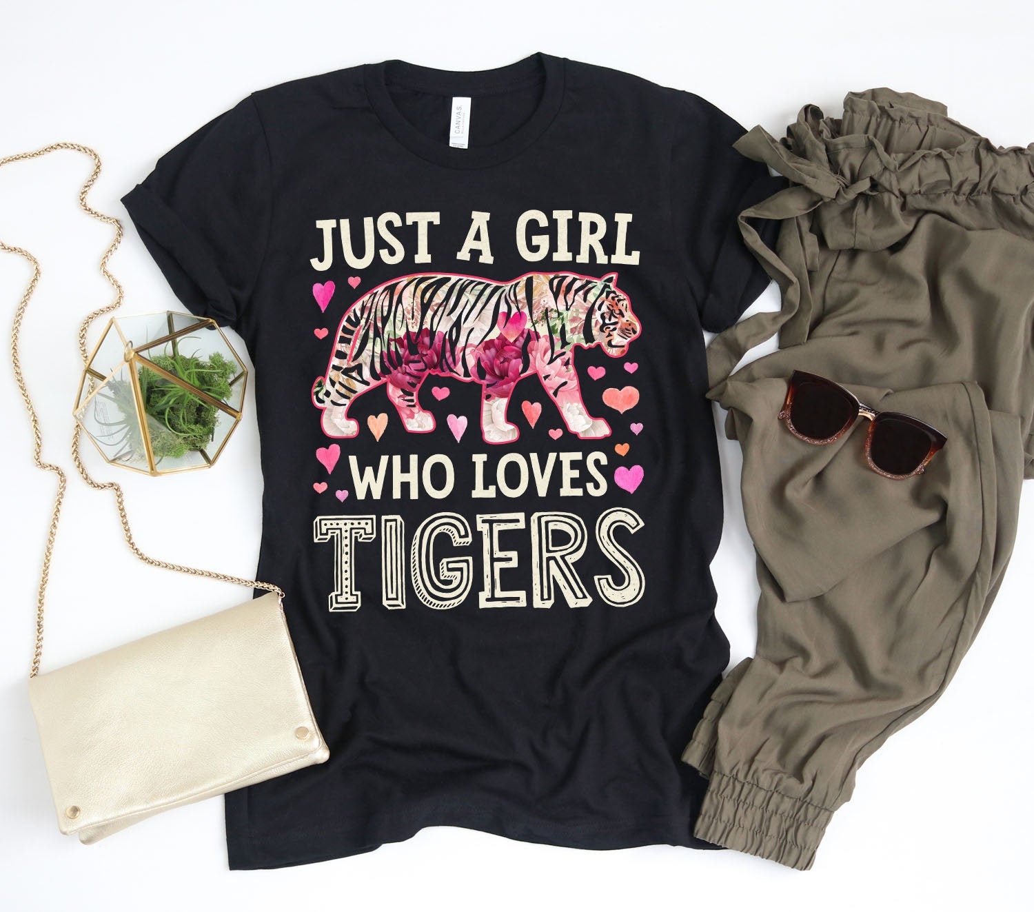 Solo una ragazza che ama la camicia delle tigri camicia della tigre regali della tigre camicia a fiori disegno floreale camicie amante della tigre canotta felpa con cappuccio Etsy Italia