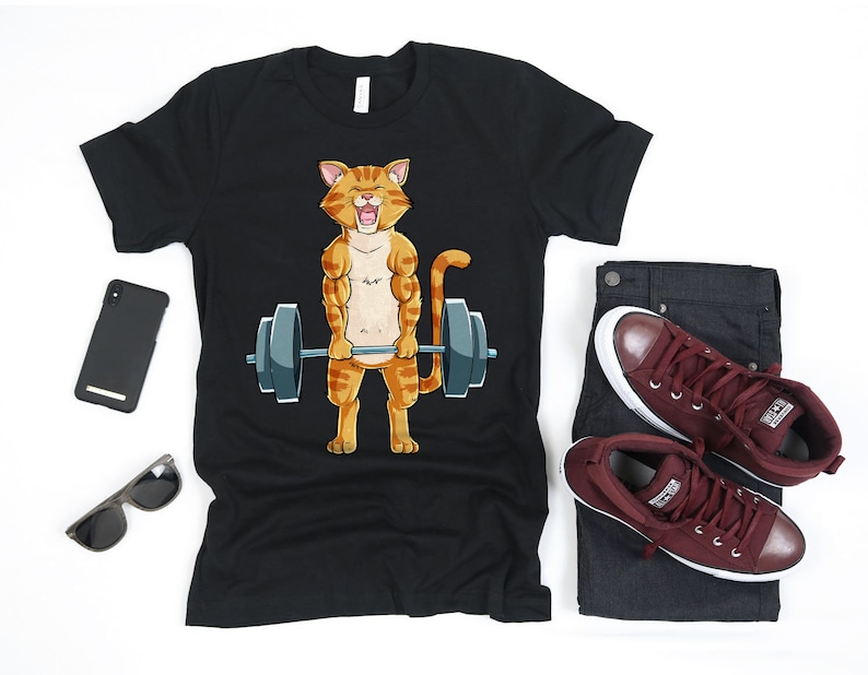 Cat Weightlifting Shirt / Cat Shirt / Cat Gifts / Cats / Gym Etsy