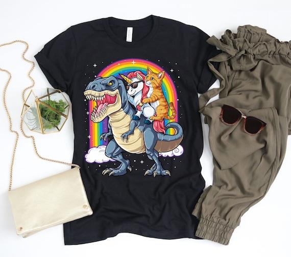 Cat Unicorn Dinosaur T Rex Shirt Cat Shirt Cat Gifts Funny Cute Cats Kitten Shirt Cat Lover Shirt Kitty Shirt Tank Top Hoodie Etsy