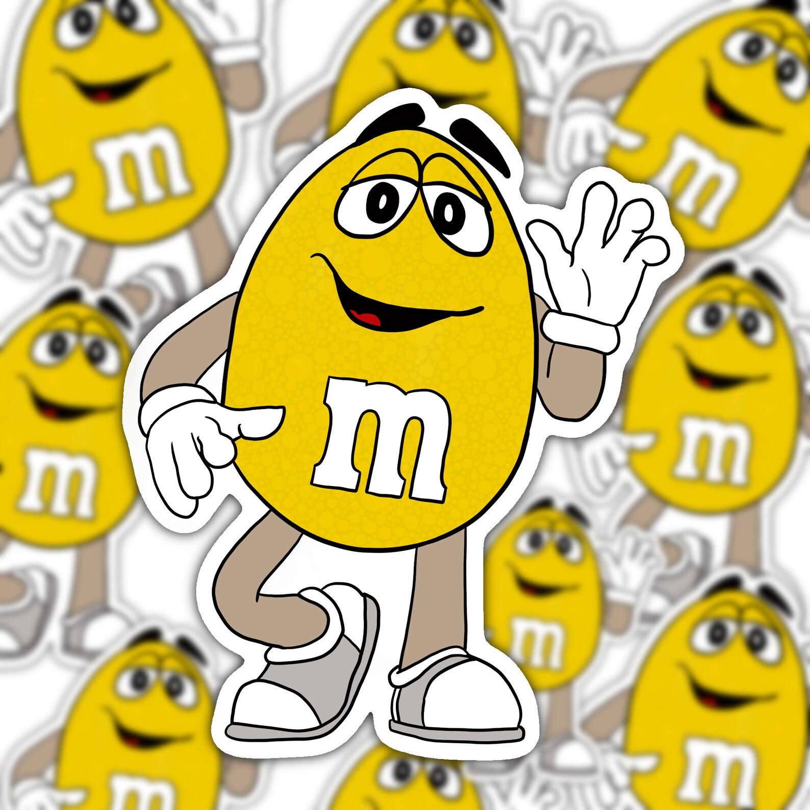 Yellow M&m Regular Sticker or 100% Waterproof Decal | Etsy