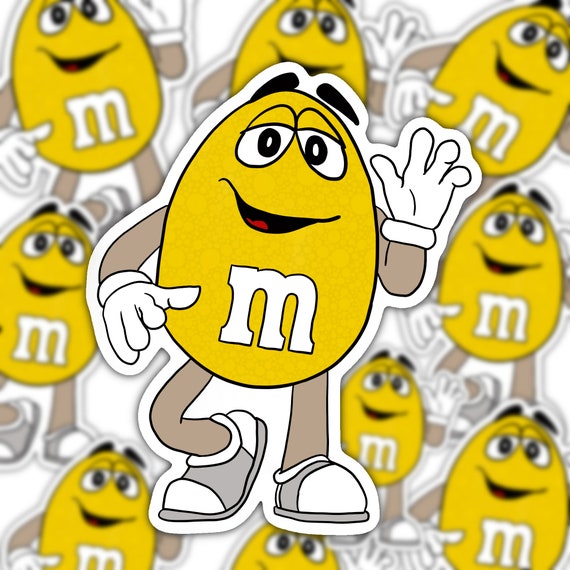 Yellow m&m, 100% waterproof decal, stationary, planner, art, planner, water  bottle, car, laptop