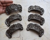 Victorian Cast Iron Cup Pull Handle Rustic Cabinet Kitchen Drawer Handle 6 Pcs