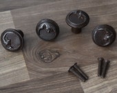 Vintage cast iron cabinet drawer door Moon Face knobs handles pull rustic 4 pcs