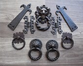 vintage cast iron door knocker door hinges complete set of Farm Decor