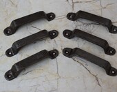 Victorian Cast Iron Cup Pull Handle Rustic Cabinet Kitchen Cupboard Handle 6 Pcs