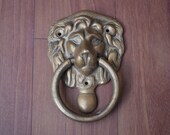 Vintage Lion door gate Knocker Handle Victorian heavy brass door Chest Ring Pull