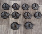 Iron door knobs cast cabinet Fox drawer handles pull rustic hardwar 10 pcs