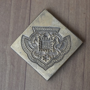 Vntg Collectible indian Brass Bronze Jewelry Die Mold peacock Hand Engraved Die