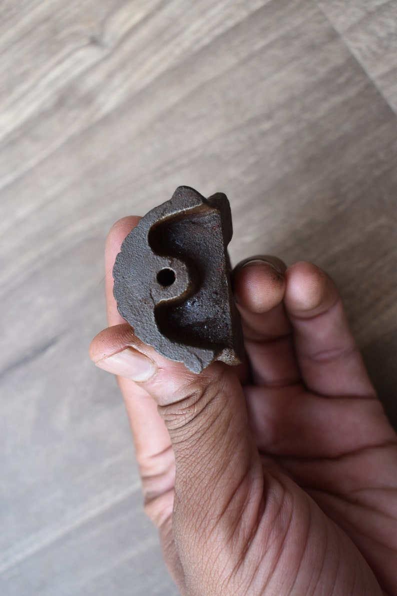 Iron door knobs cast cabinet Tortoise drawer handles pull rustic hardwa 6pcs
