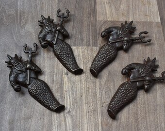thumbnail image 2 of Vintage Rusty Cast Iron Gate Door Hinges - Handmade French Style (4 Pcs Lot) 2 of 3