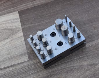 Tout en acier, 14 poinçons ronds en métal souple, outil de poinçonnage pour la fabrication de bijoux d'orfèvre