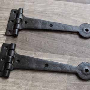 Vintage Cast iron door hinges handmade french gate arrow head barn rusty 2 pcs