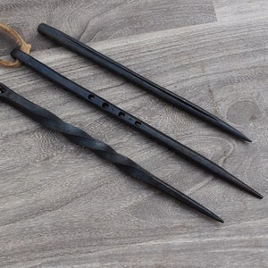 lot of 3 vintage blacksmith hand forged iron twisted spike spiral sailing tool